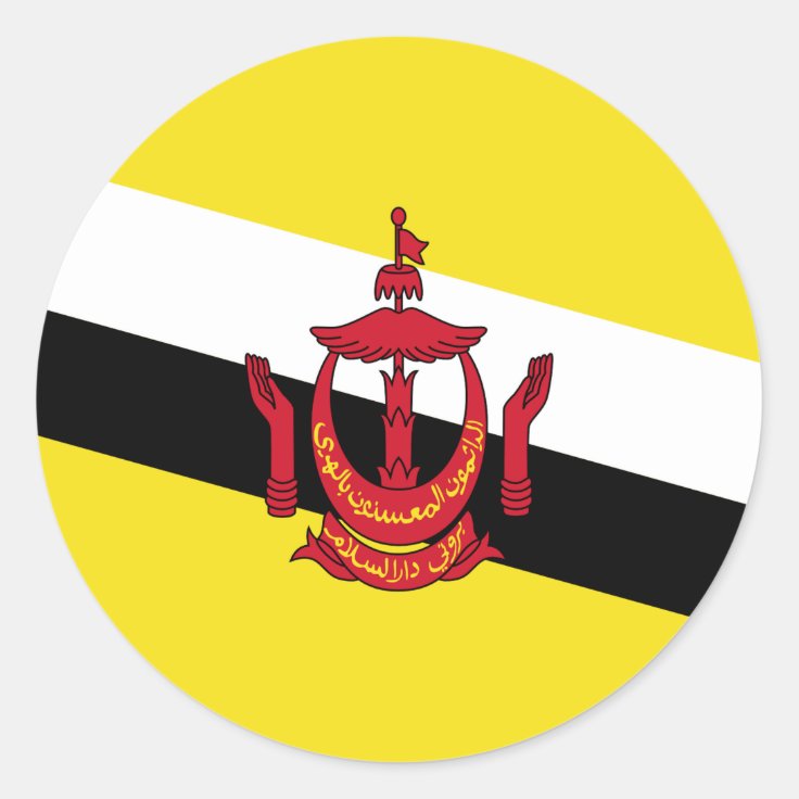 Brunei Flag Classic Round Sticker | Zazzle