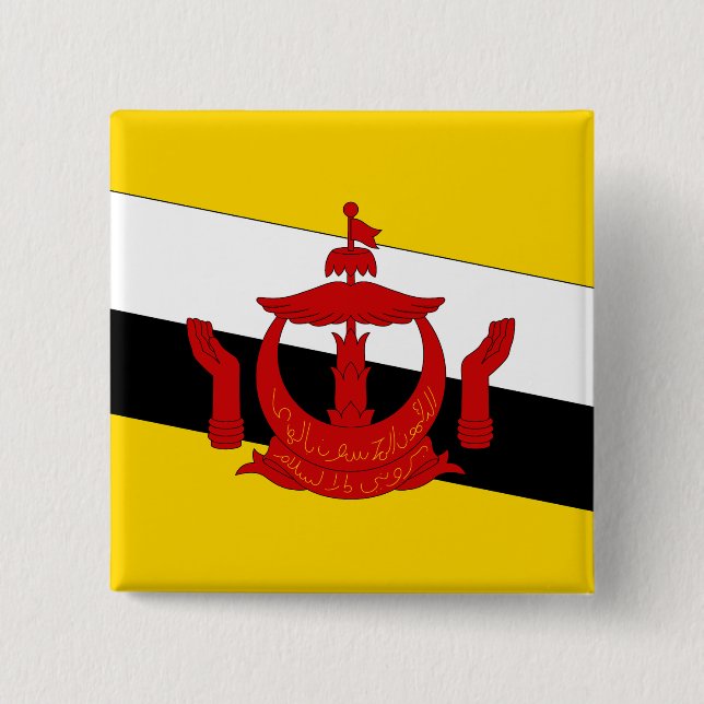 Brunei Flag Pinback Button (Front)