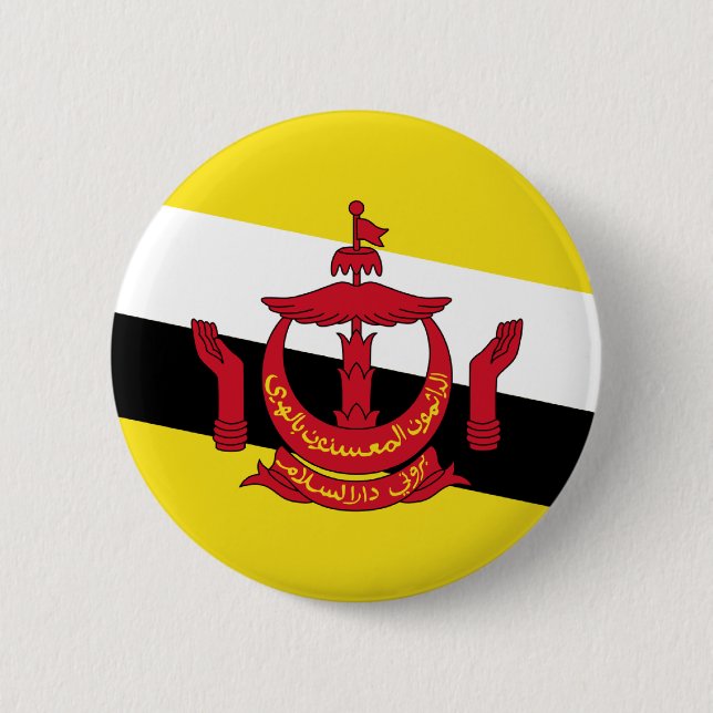 Brunei Flag Pinback Button (Front)