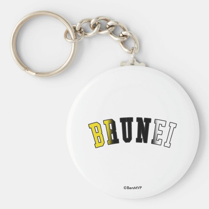 Brunei in National Flag Colors Key Chain