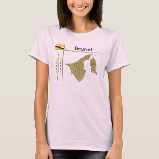 Brunei Map + Flag + Title T-Shirt