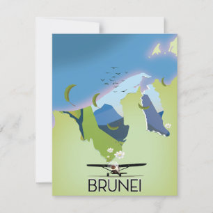 Brunei Map travel poster