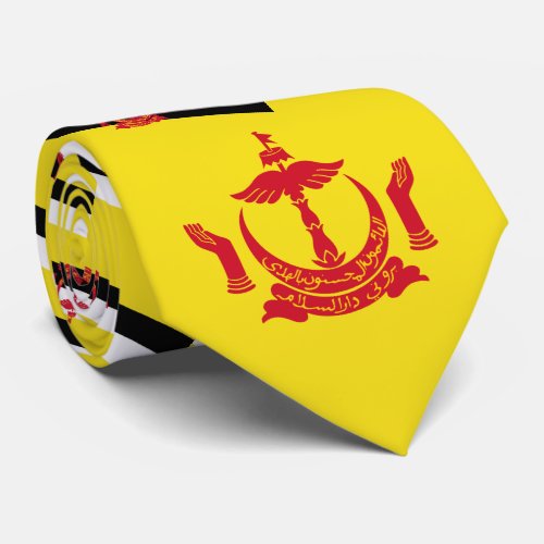 Bruneian Flag  National Emblem Brunei Neck Tie