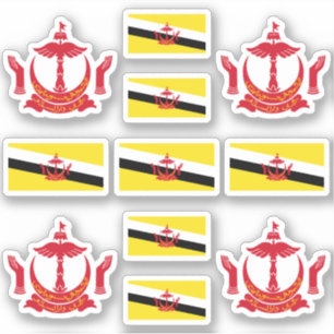 Bruneian national symbols / coat of arms and flag sticker