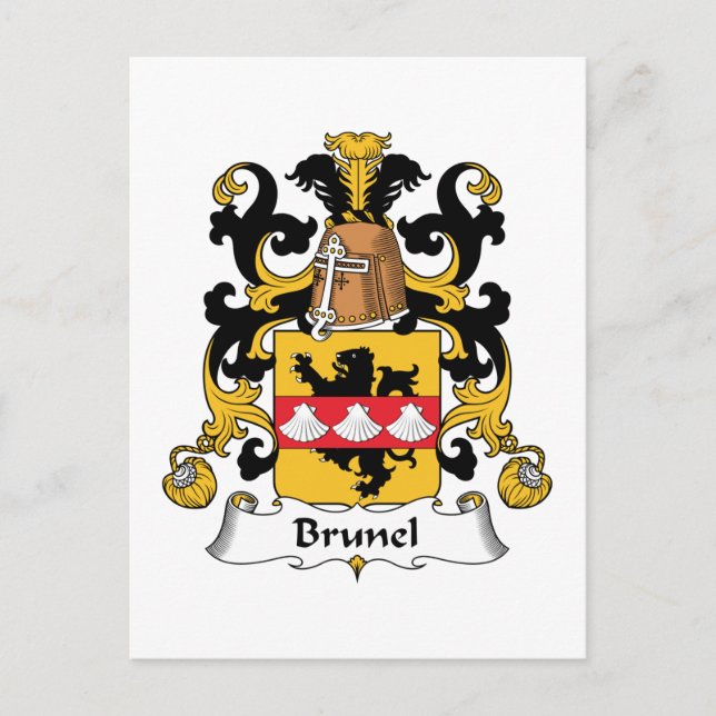 Brunel Family Crest Postcard (Front)