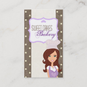 Brunette Baker Purple Brow Cup Cakes Business Card