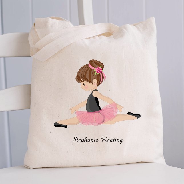 Brunette Ballerina Personalized Tote Bag (Creator Uploaded)