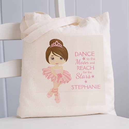 Brunette Ballerina Personalized Tote Bag