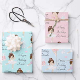 Brunette Ballerina Wrapping Paper Sheets