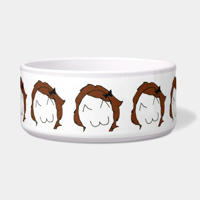 Brunette Big Smile Comic Meme Pet Water Bowl