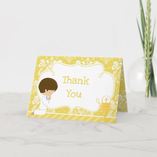 Brunette Boy First Communion  'Thank You'