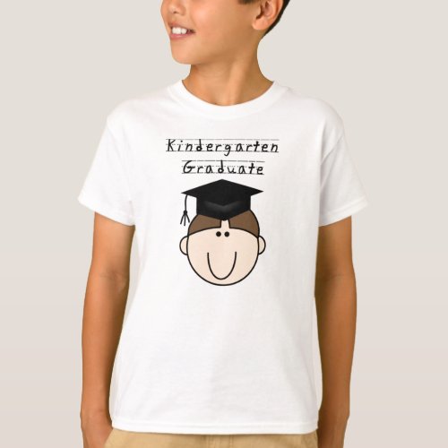 Brunette Boy Kindergarten Graduate T_Shirt