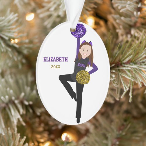 Brunette DanceLine Black  Purple Ornament