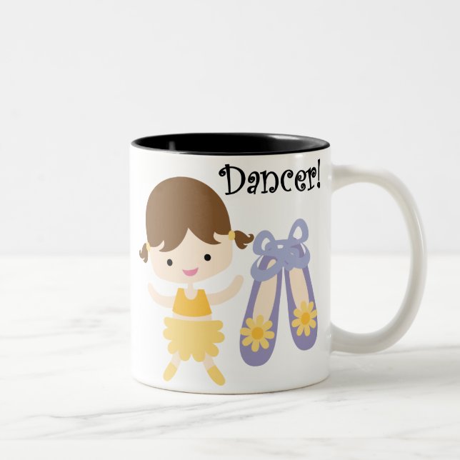 Brunette Dancer Two-Tone Coffee Mug (Right)