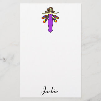 Brunette Dragonfly Fairy Stationery