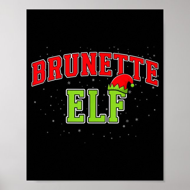 Brunette Elf Christmas Family Matching Group Xmas  Poster (Front)