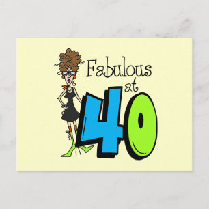 Brunette Fabulous at 40 Birthday Postcard