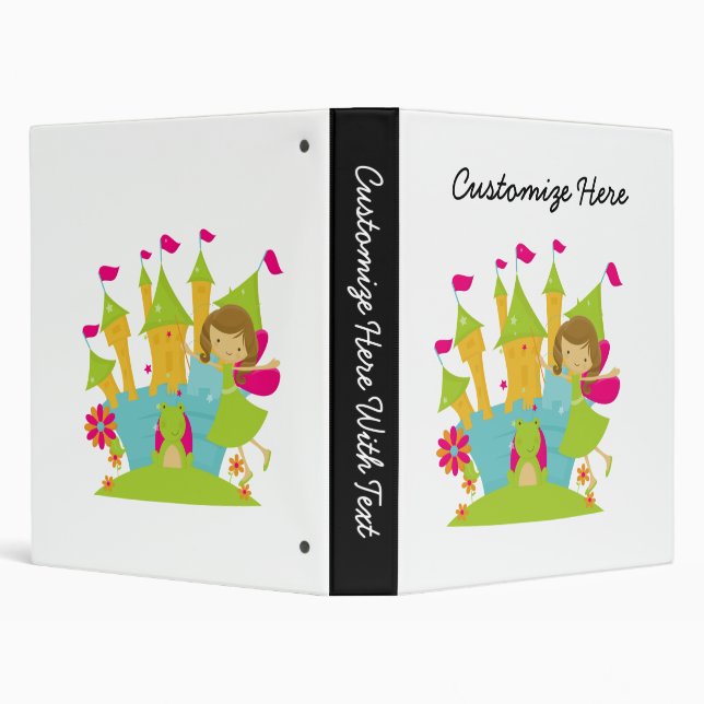 Brunette Fairy Princess 3 Ring Binder (Background)
