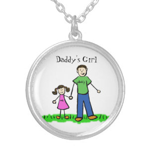 Brunette Family Father Daughter Custom Necklace