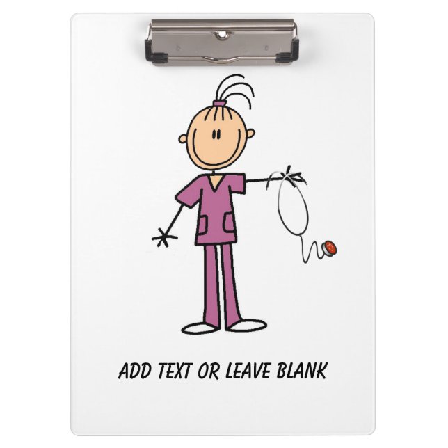 Brunette Female Nurse 2 Clipboard (Front)
