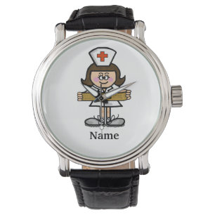 Brunette Female Nurse Watch   Customize It!