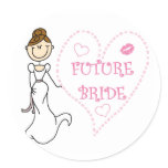 Brunette Future Bride Tshirts and Gifts Classic Round Sticker
