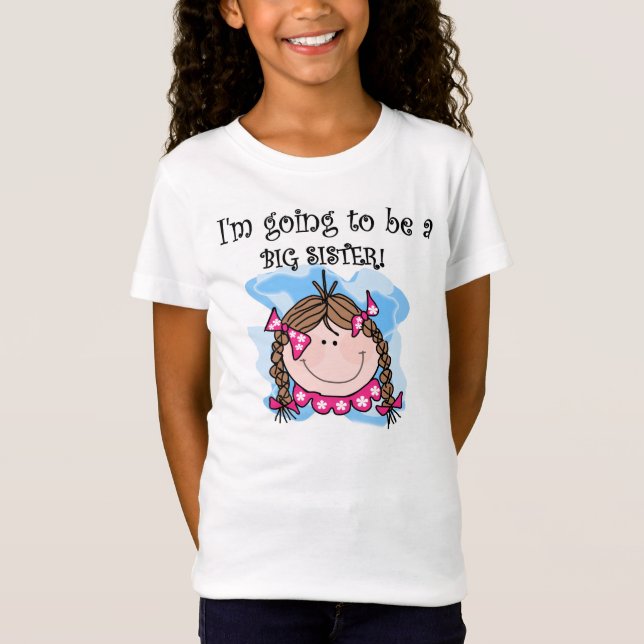 Brunette Girl Future Big Sister T-Shirt (Front)