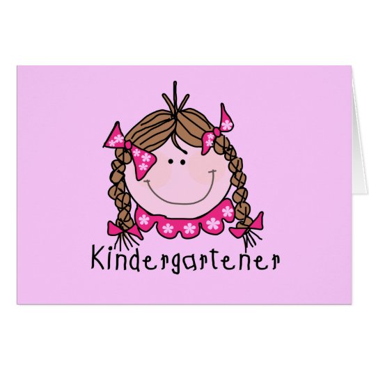 Brunette Girl Kindergarten Tshirts and Gifts (Front Horizontal)
