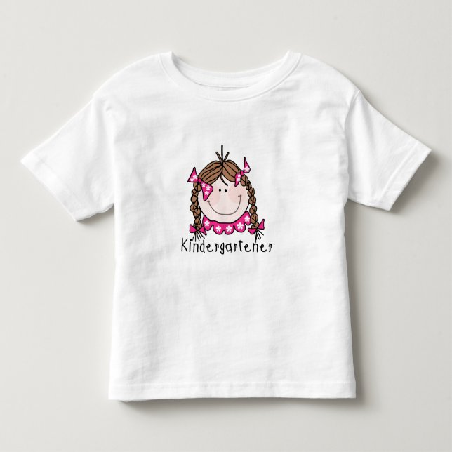 Brunette Girl Kindergartener Toddler T-shirt (Front)