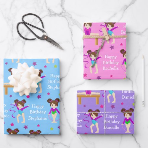 Brunette Gymnast  Wrapping Paper Sheets