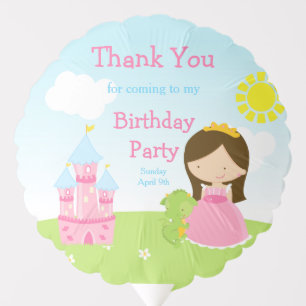 Brunette Hair Girl Birthday Party Balloon