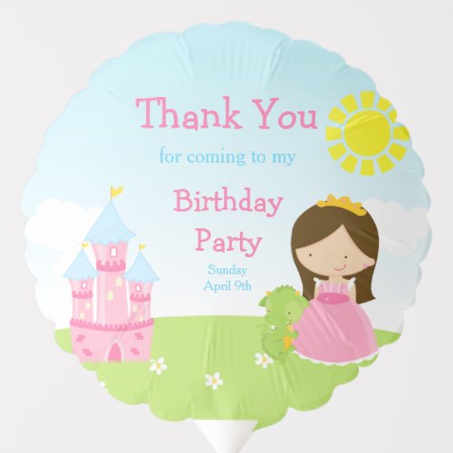 Brunette Hair Girl Birthday Party Balloon