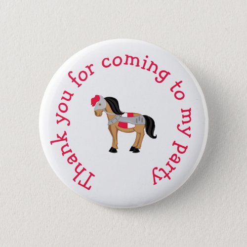Brunette Knight Thank you for coming Pinback Button