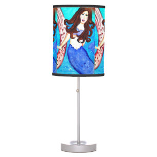 brunette mermaid table lamp