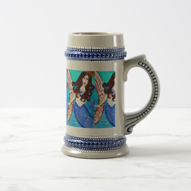 brunette mermaids beer stein (Right)