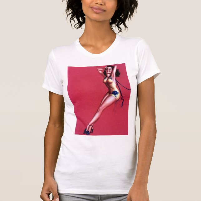 Brunette Pinup T-Shirt (Front)