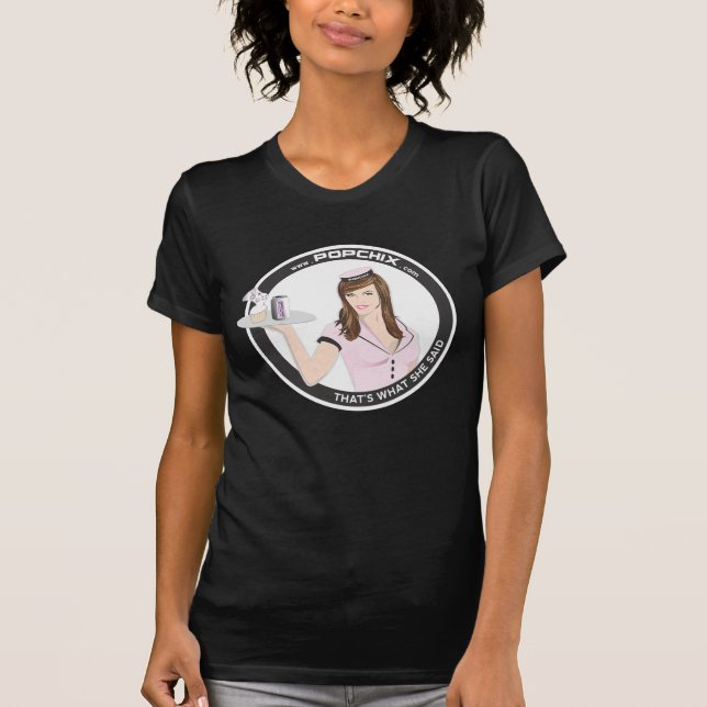 Brunette PopChiX Girl T-Shirt (Front)