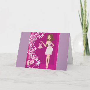 brunette pregnant woman announcement