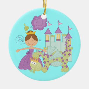 Brunette Princess Ceramic Ornament