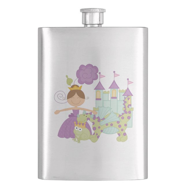 Brunette Princess Hip Flask (Front)