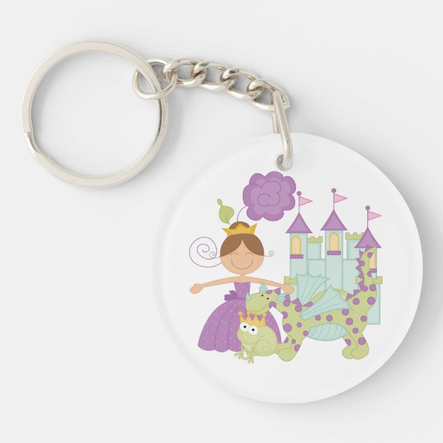 Brunette Princess Keychain (Front)