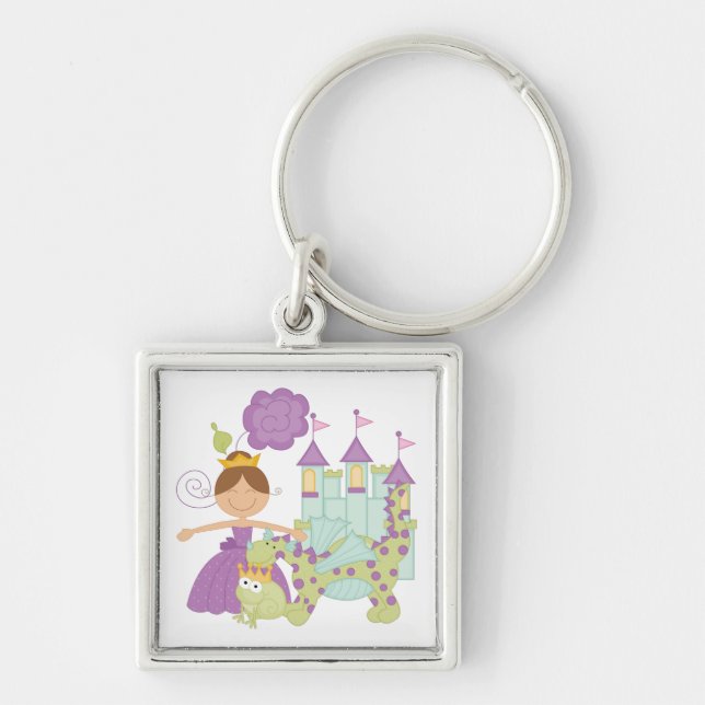 Brunette Princess Keychain (Front)