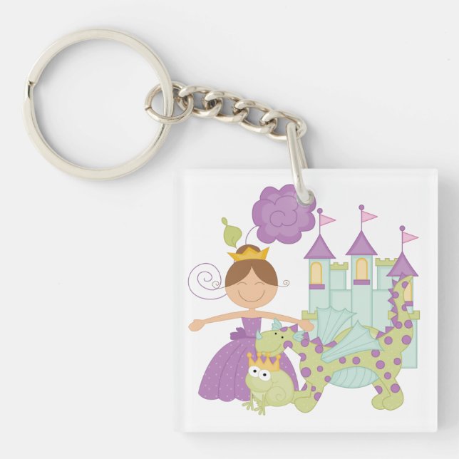 Brunette Princess Keychain (Front)