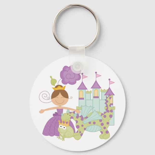 Brunette Princess Keychain (Front)