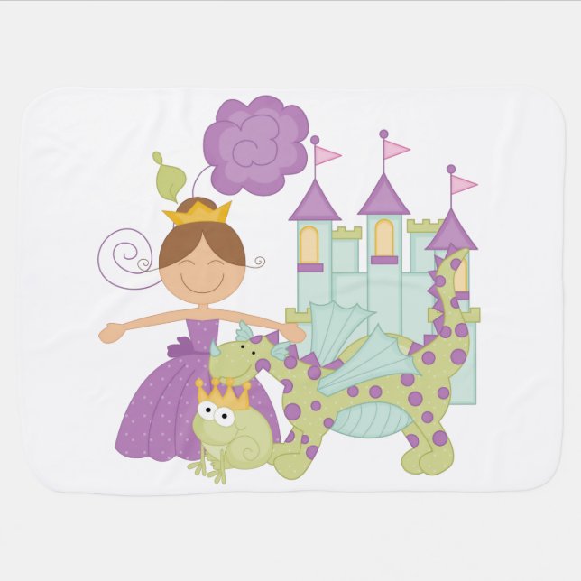 Brunette Princess Stroller Blanket (Horizontal)