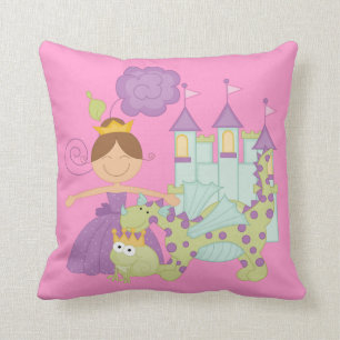 Brunette Princess Throw Pillow