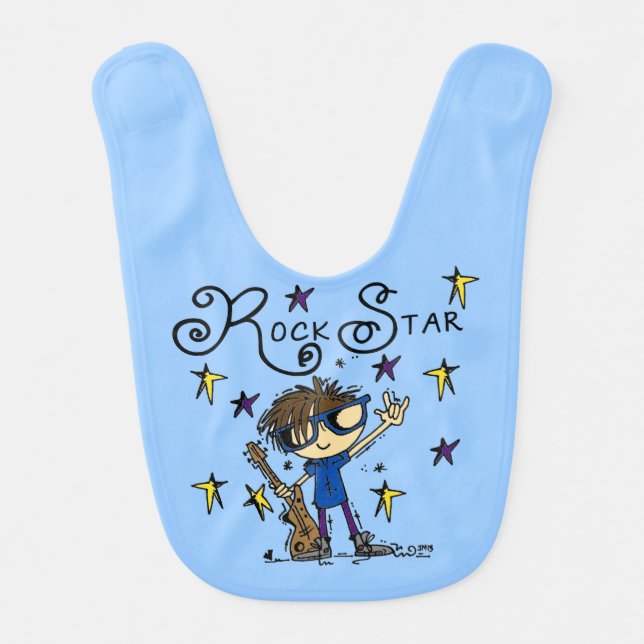 Brunette Rock Star Bib (Front)