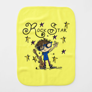 Brunette Rock Star Burp Cloth