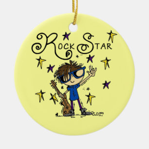 Brunette Rock Star Ceramic Ornament
