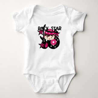 Brunette Rock Star Girl Baby Bodysuit